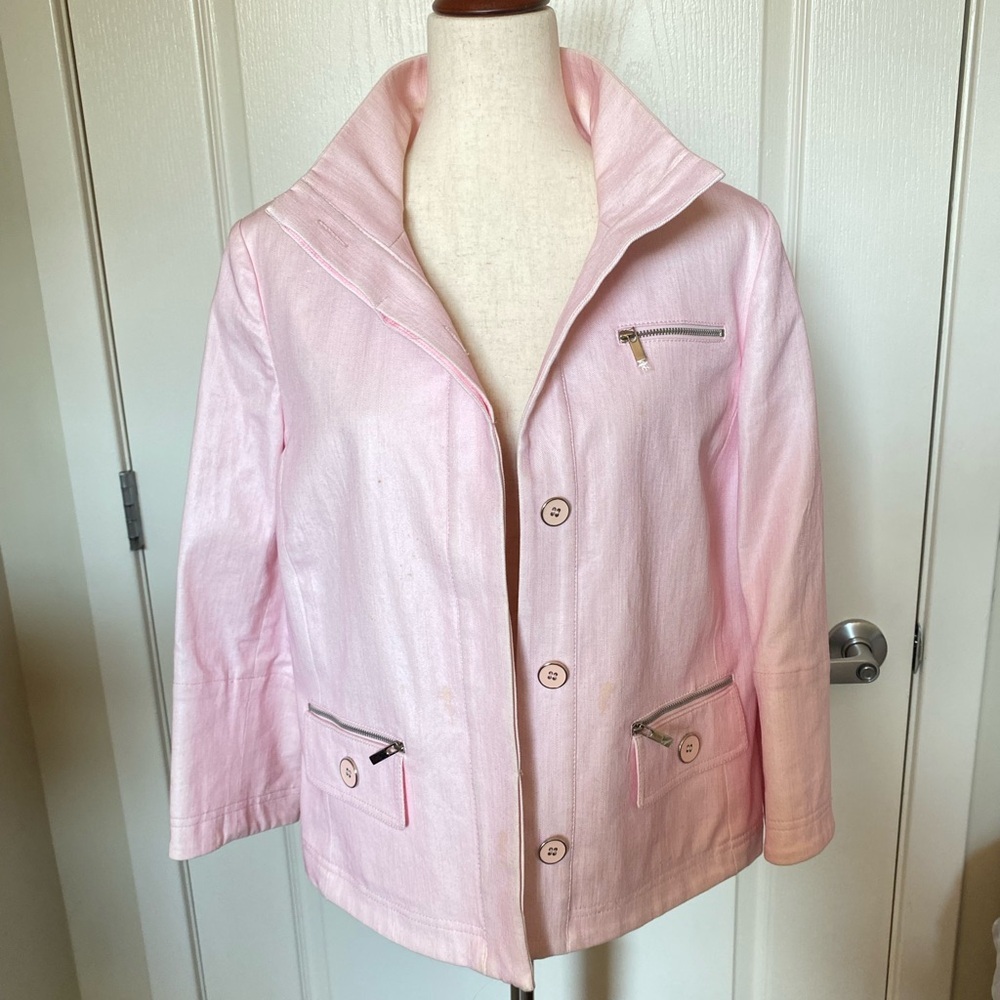 Carlisle Pink Jacket with Zipper Pockets, Size 14